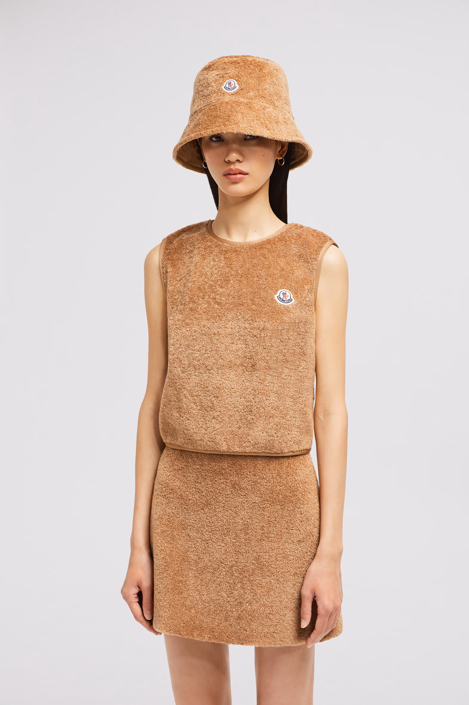 Sleeveless Teddy Top Women Light Brown Moncler 0